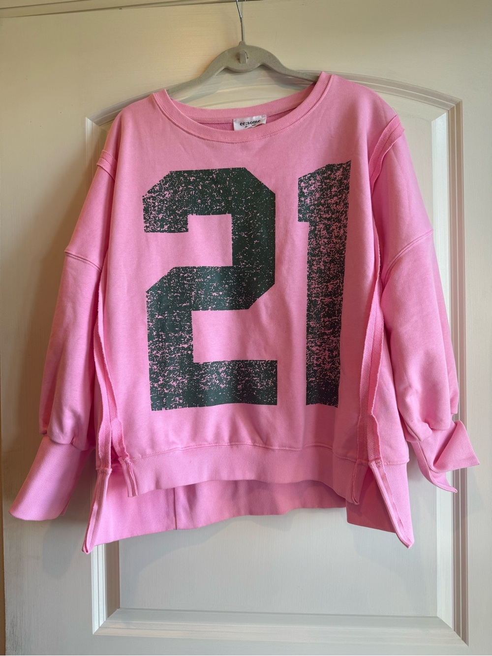 Women’s Pink Number 21 Pullover Sweatshirt